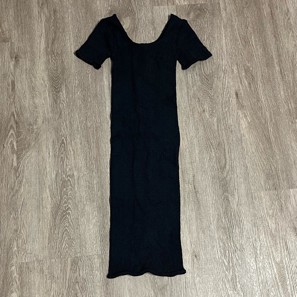 Hunza G Black Short Sleeve Dress